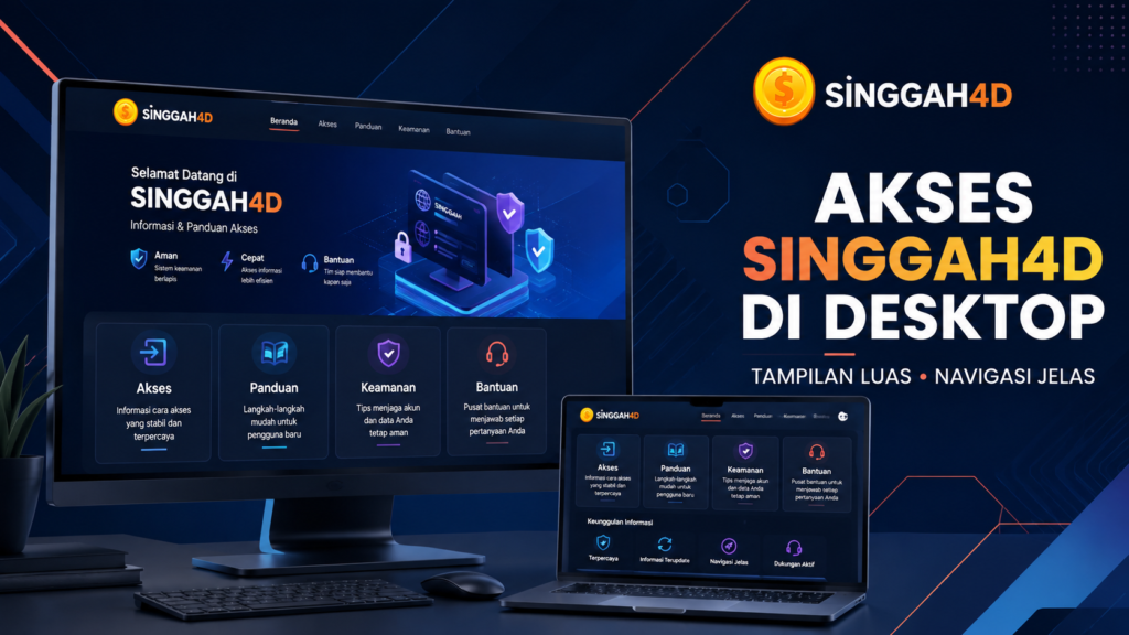 Akses SINGGAH4D melalui desktop dan laptop dengan navigasi jelas