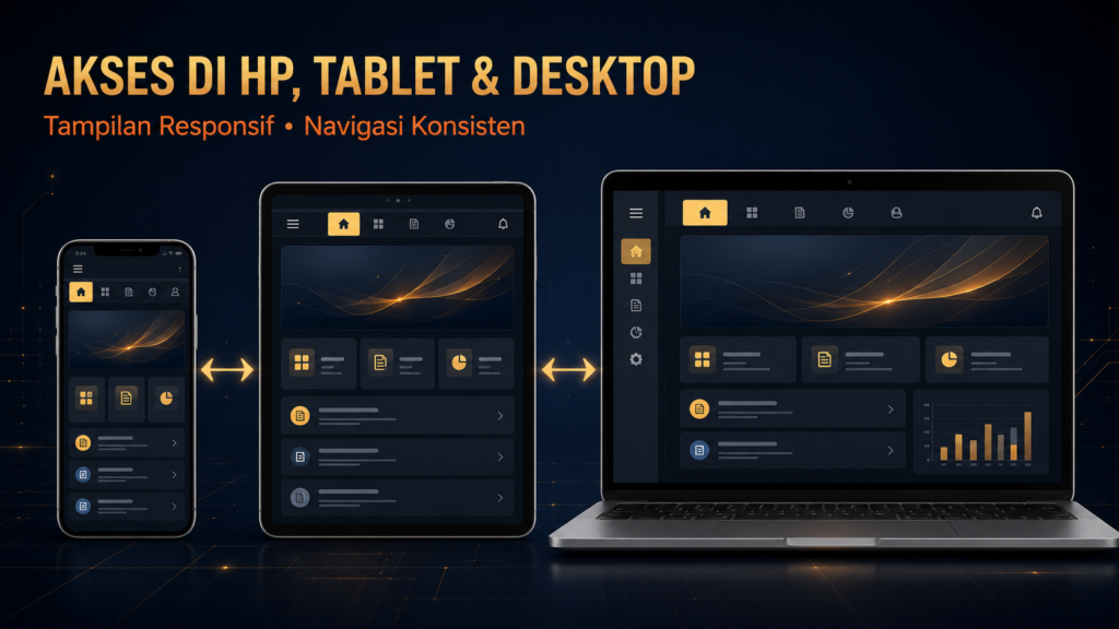 Tampilan responsif akses WAW4D di HP tablet dan desktop