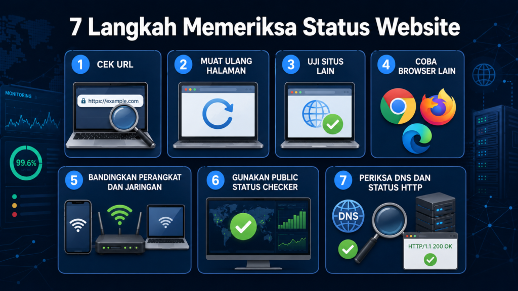 Tujuh langkah memeriksa status website sedang down