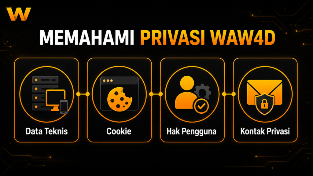 Data teknis, cookie, hak pengguna, dan kontak privasi WAW4D